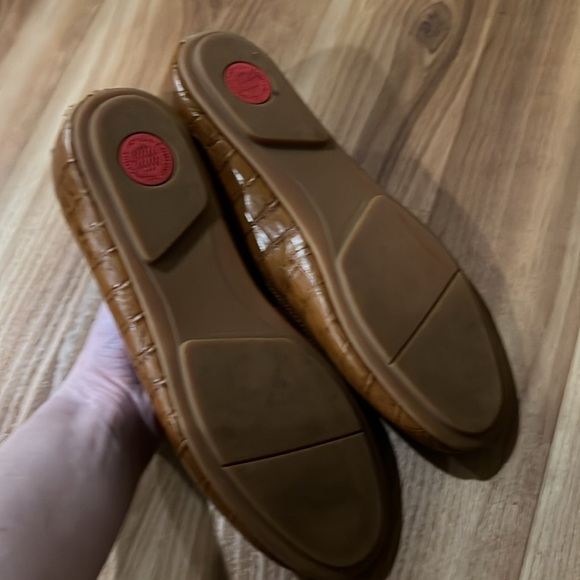 Fitflop Allegra Crocodile Embossed Leather Flats - Picture 8 of 10